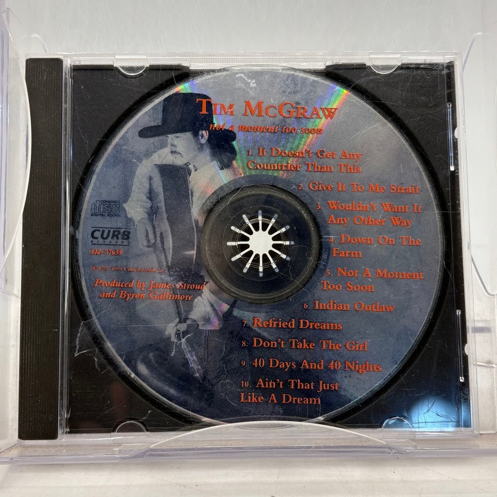 Tim‎ McGraw Not A Moment Too Soon CD 1994 Curb Records D2-77659 Vintage Country